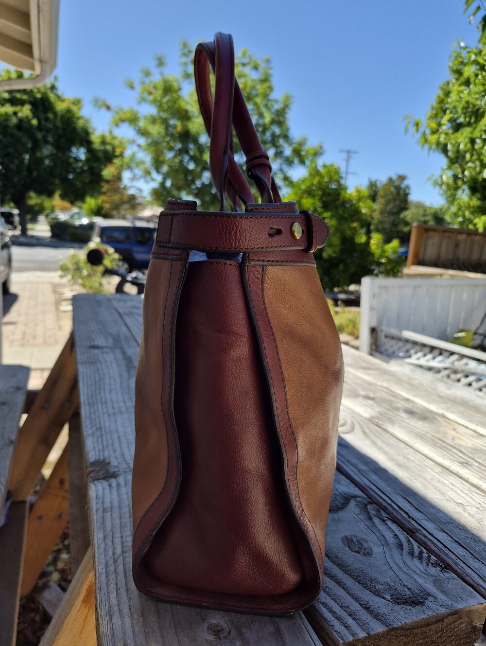 Fossil Two-Tone Leather Revival Weekender Satchel - Picture 9 of 15